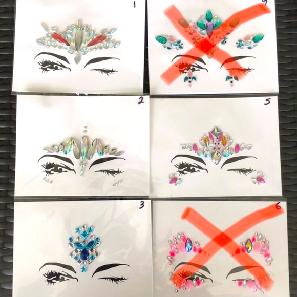 (B) Adhesive Facial Jewels - Picture 2 of 8